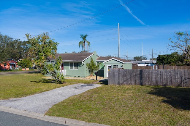 exterior space with a front lawn