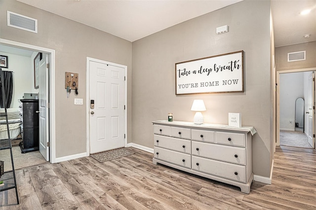 entryway featuring light hardwood / wood-style floors