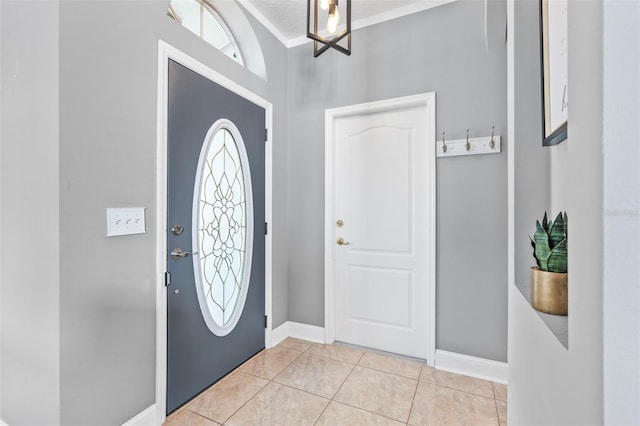 view of tiled entrance foyer