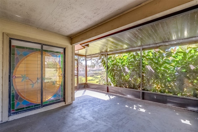 view of unfurnished sunroom