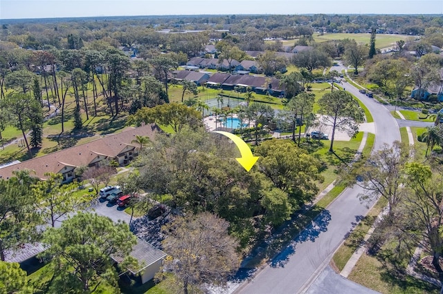 bird's eye view featuring a residential view