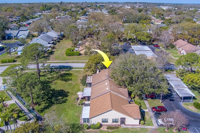 aerial view with a residential view