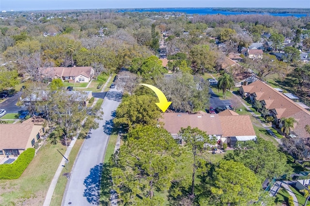 drone / aerial view with a residential view