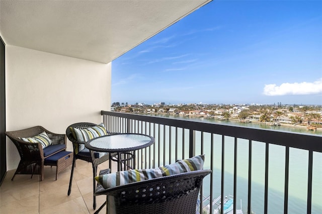 balcony with a water view