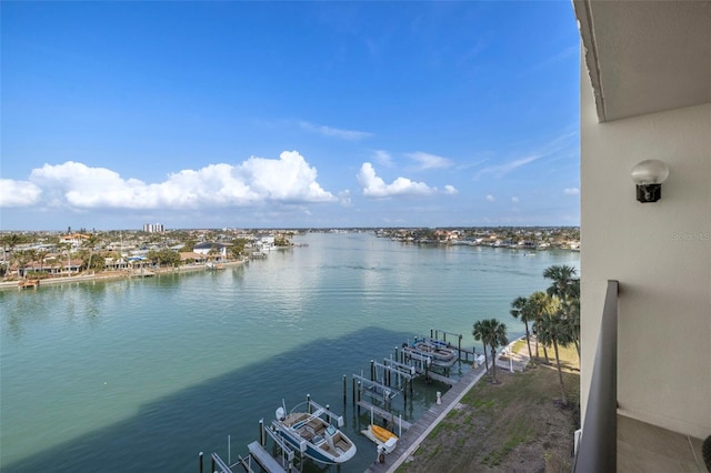 water view with a dock