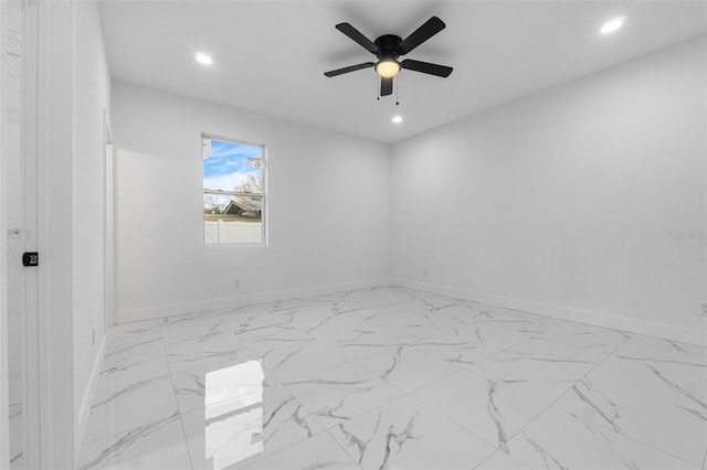 unfurnished room featuring ceiling fan