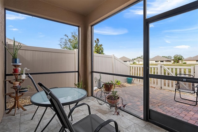 view of sunroom