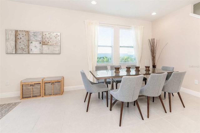 view of tiled dining space