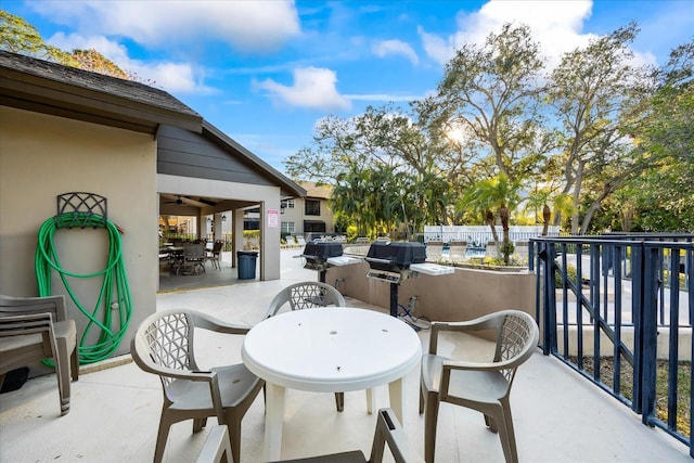 view of patio with area for grilling