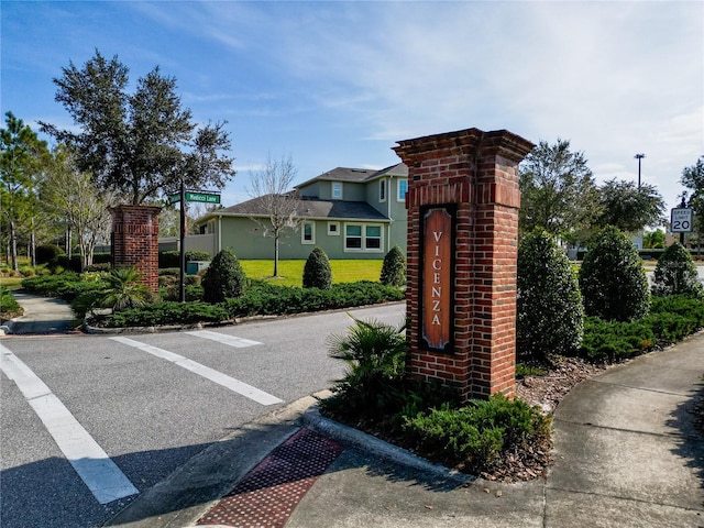 view of community sign