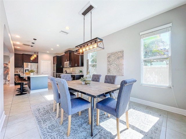 view of tiled dining space