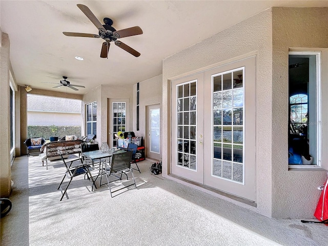 view of patio / terrace with ceiling fan