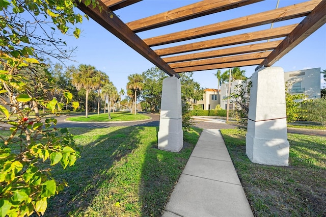 exterior space featuring a pergola