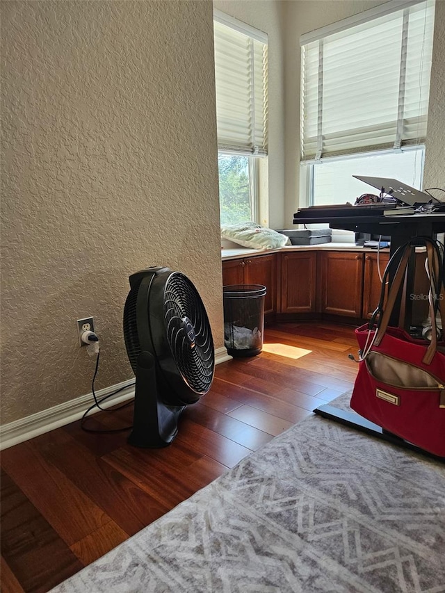 misc room with hardwood / wood-style flooring