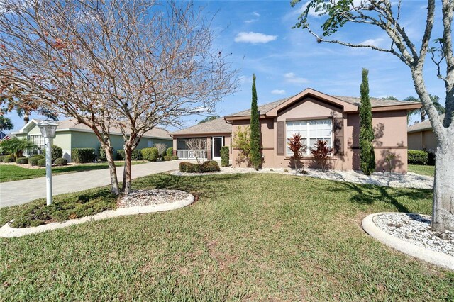 ranch-style house with a front yard