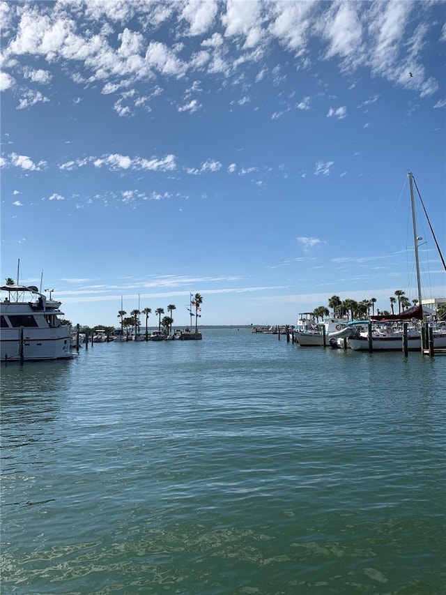 water view with a boat dock