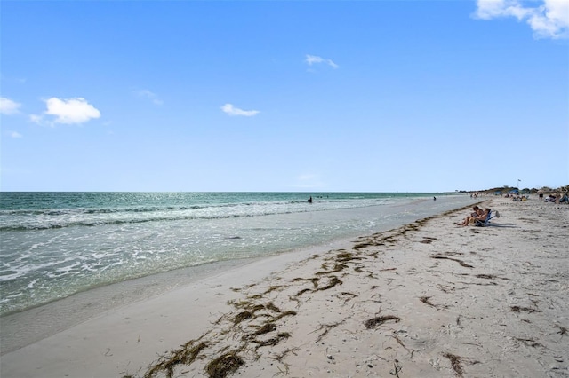 property view of water with a beach view