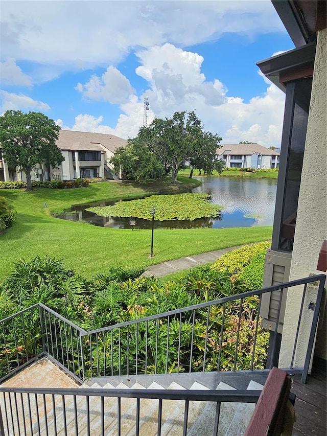 balcony with a water view