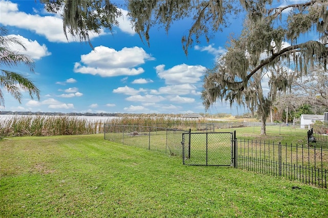 view of yard with a rural view