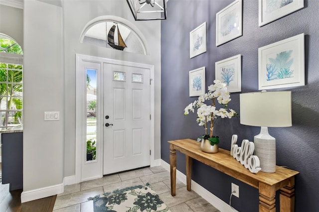 view of tiled entrance foyer