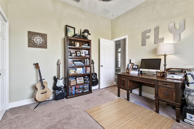 view of carpeted office