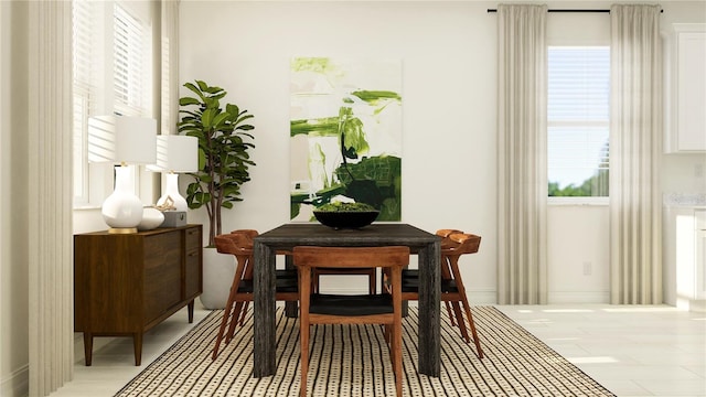 dining room featuring light tile patterned floors