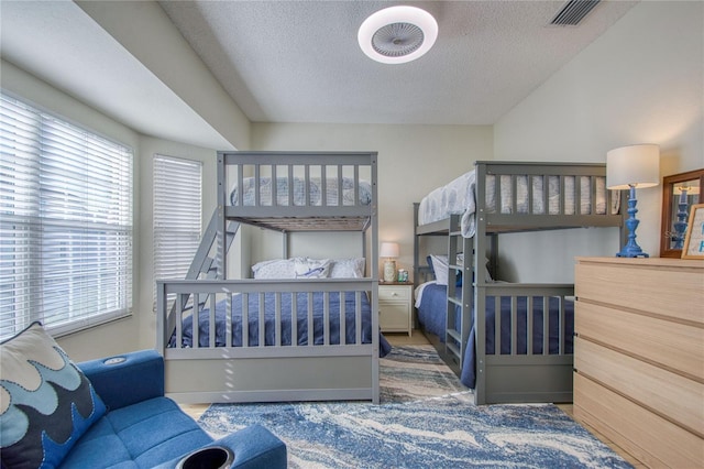 bedroom with a textured ceiling