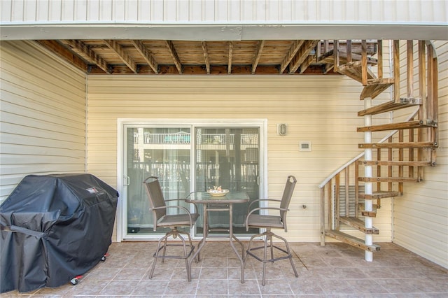 view of patio / terrace featuring a grill