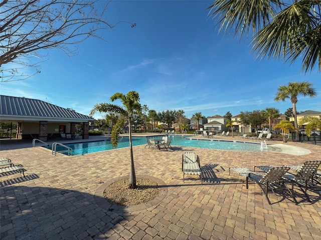 4734 Chatterton Way, Riverview, FL 33578 - community pool featuring a patio area and fence