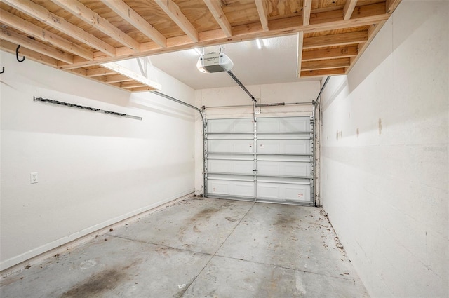 garage featuring a garage door opener