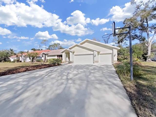 view of front of house with a garage