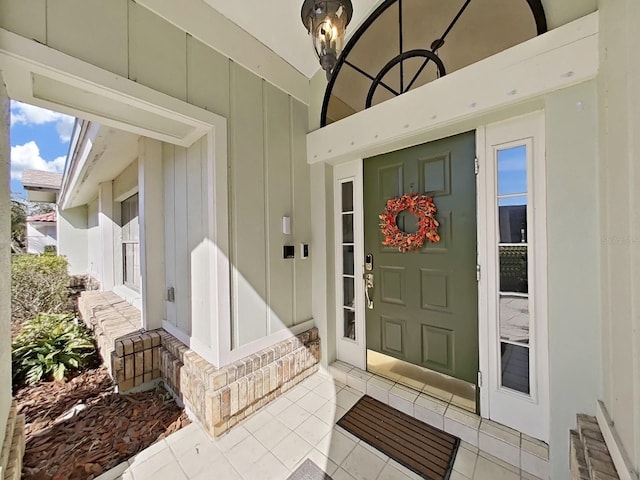 entrance to property featuring radiator