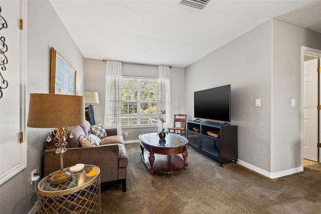 living room with carpet