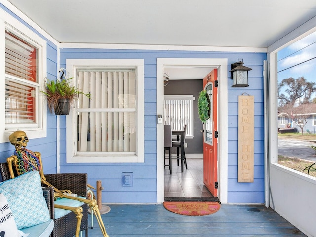 entrance to property with a porch