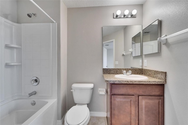 12973 Dream Catcher Way, Riverview, FL 33579 - full bathroom with tile patterned floors, vanity, toilet, and shower / bath combination
