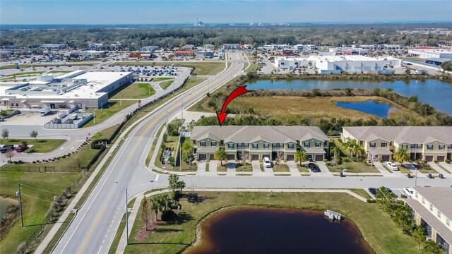 12973 Dream Catcher Way, Riverview, FL 33579 - birds eye view of property featuring a water view