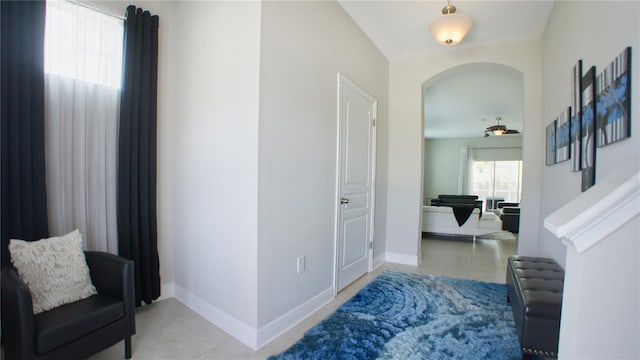 interior space with light tile patterned floors