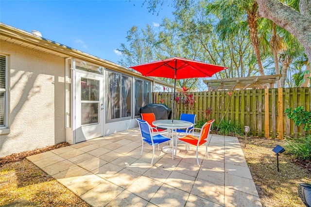 view of patio / terrace with a pergola