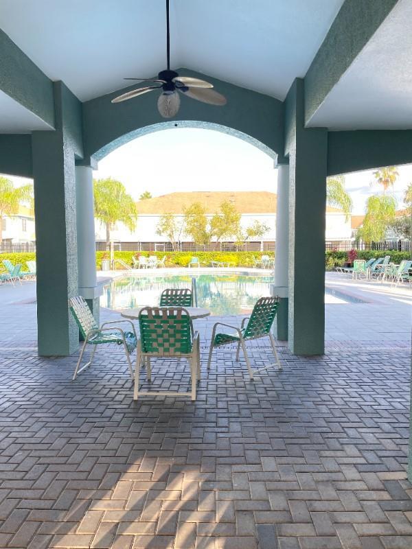 view of patio / terrace with ceiling fan