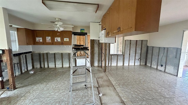 kitchen with ceiling fan