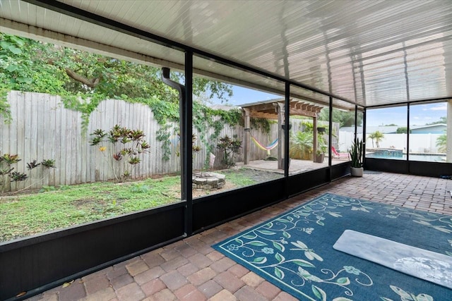 view of unfurnished sunroom