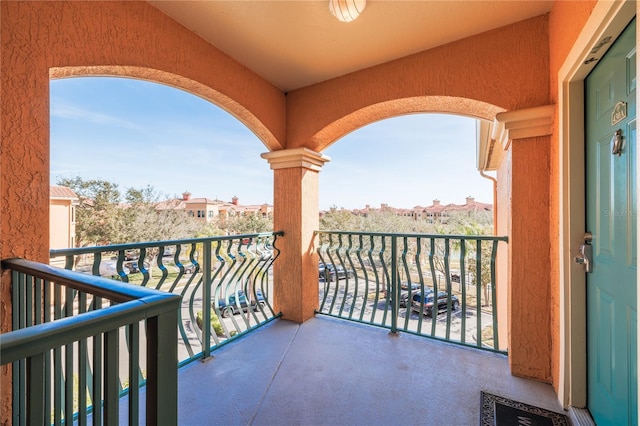 balcony with a residential view