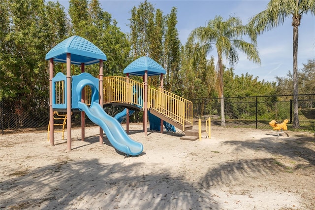 community play area with fence