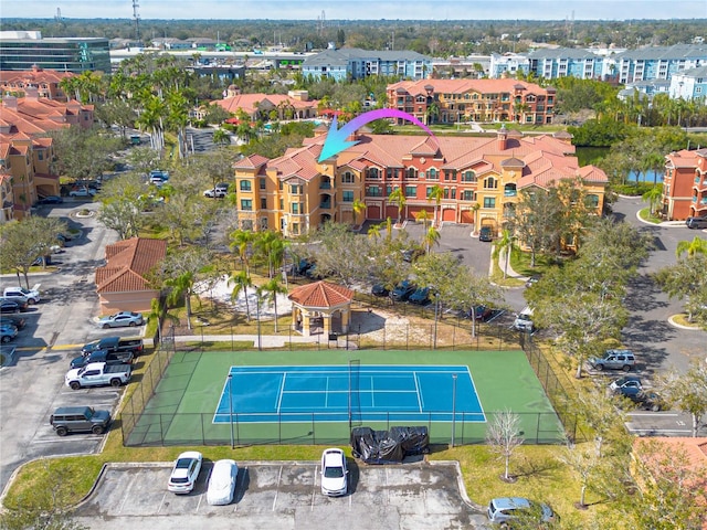 bird's eye view with a residential view