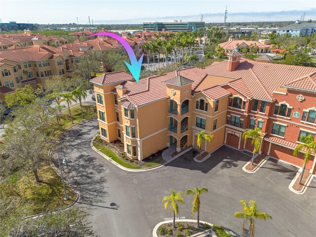 aerial view featuring a residential view