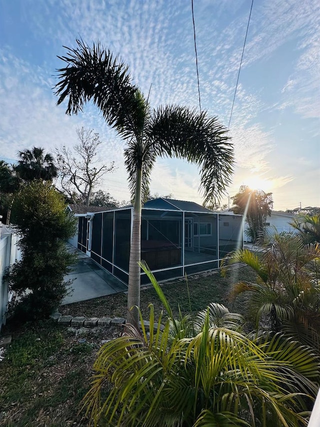 exterior space featuring a lanai