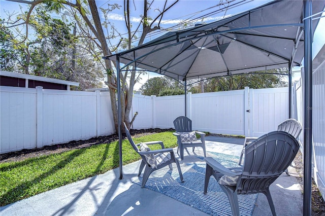 view of patio / terrace featuring a fenced backyard