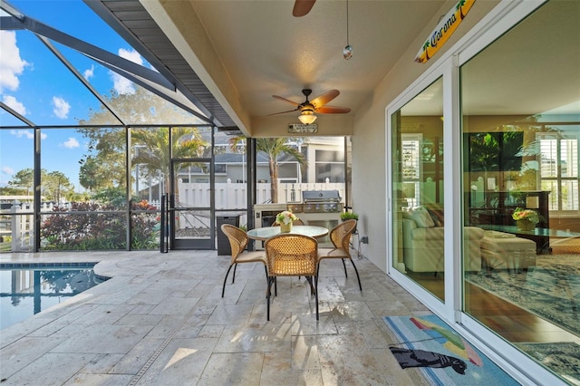 1881 Riveredge Dr, Tarpon Springs, FL 34689 - sunroom / solarium with a ceiling fan