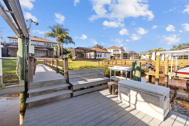 1881 Riveredge Dr, Tarpon Springs, FL 34689 - dock featuring a residential view and boat lift