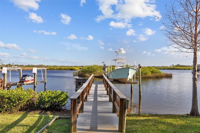 1881 Riveredge Dr, Tarpon Springs, FL 34689 - dock area with boat lift and a water view